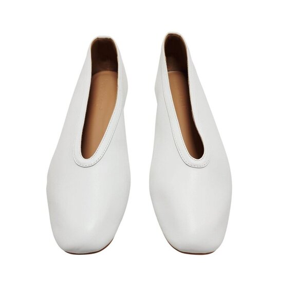 White Leather Womens Flats Shoes Size 10.5 - Picture 3 of 11